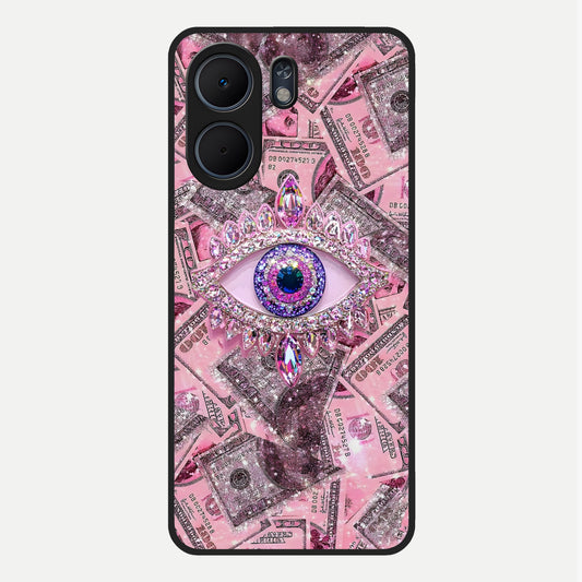  Money Eye Luxe Glass Case For Oppo A5x 5G back cover – full design glossy printed glass finish