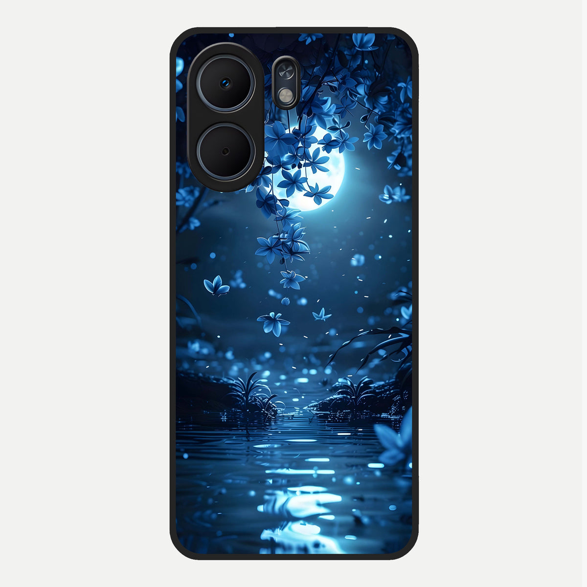  Moonlight Petal Dream Glass Case For Oppo A5x 5G back cover – full design glossy printed glass finish