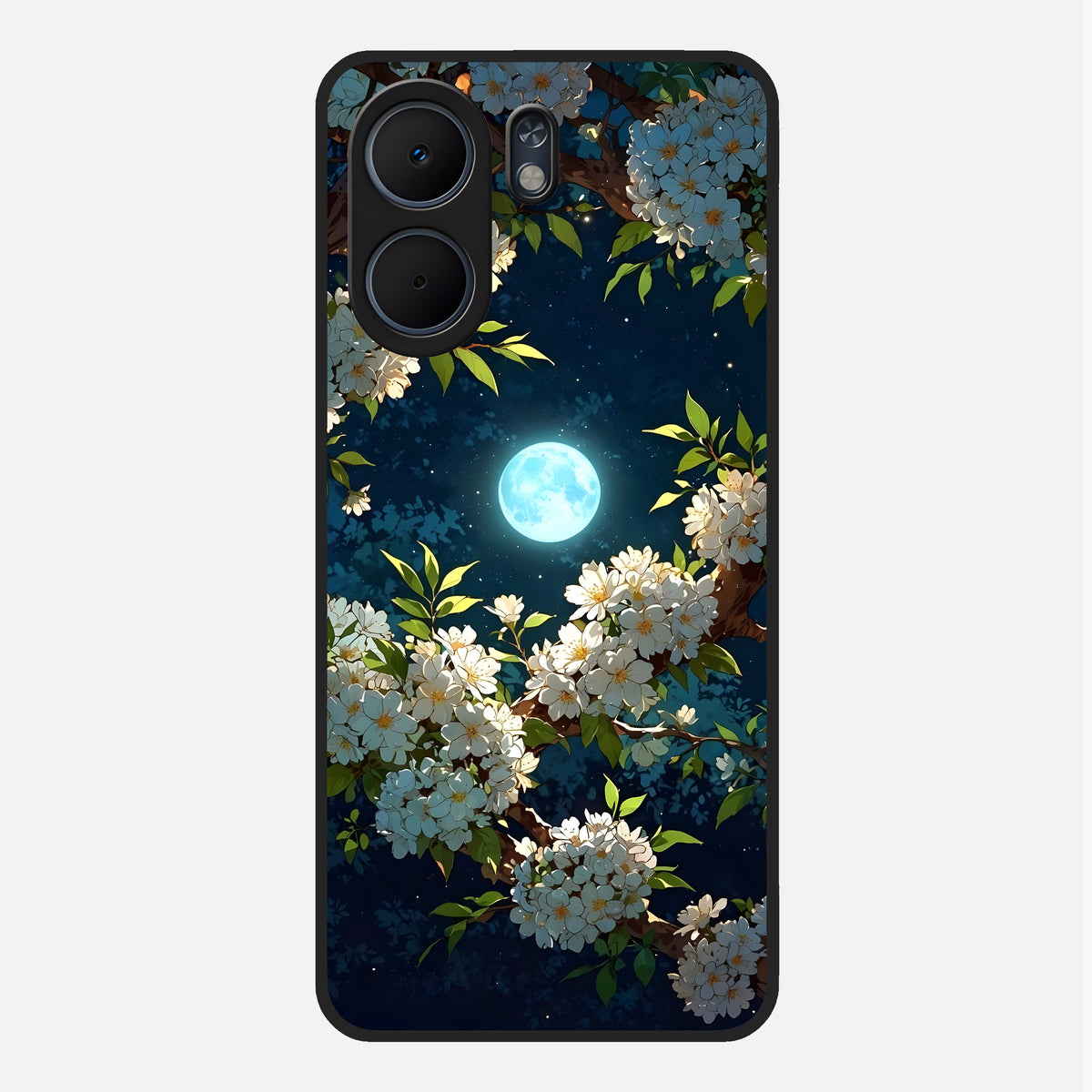  Moonlit Blossom Dream Glass Case For Oppo A5x 5G back cover – full design glossy printed glass finish