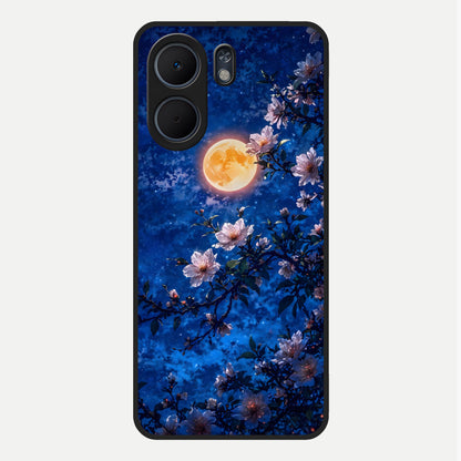  Moonlit Blossoms Night Glass Case For Oppo A5x 5G back cover – full design glossy printed glass finish