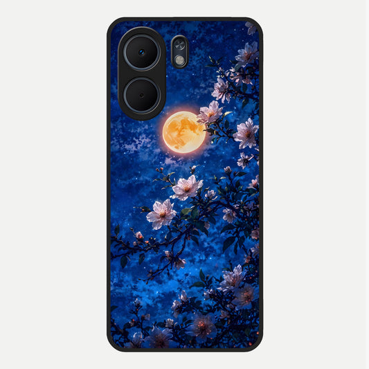  Moonlit Blossoms Night Glass Case For Oppo A5x 5G back cover – full design glossy printed glass finish