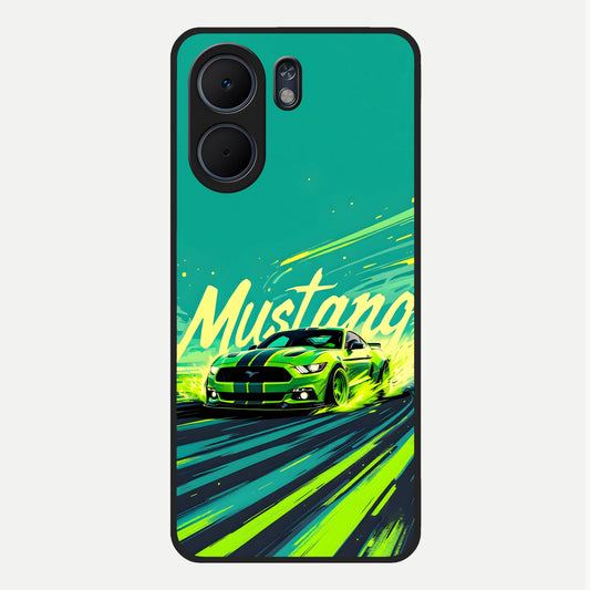  Mustang Bang Glass Case For Oppo A5x 5G back cover – full design glossy printed glass finish