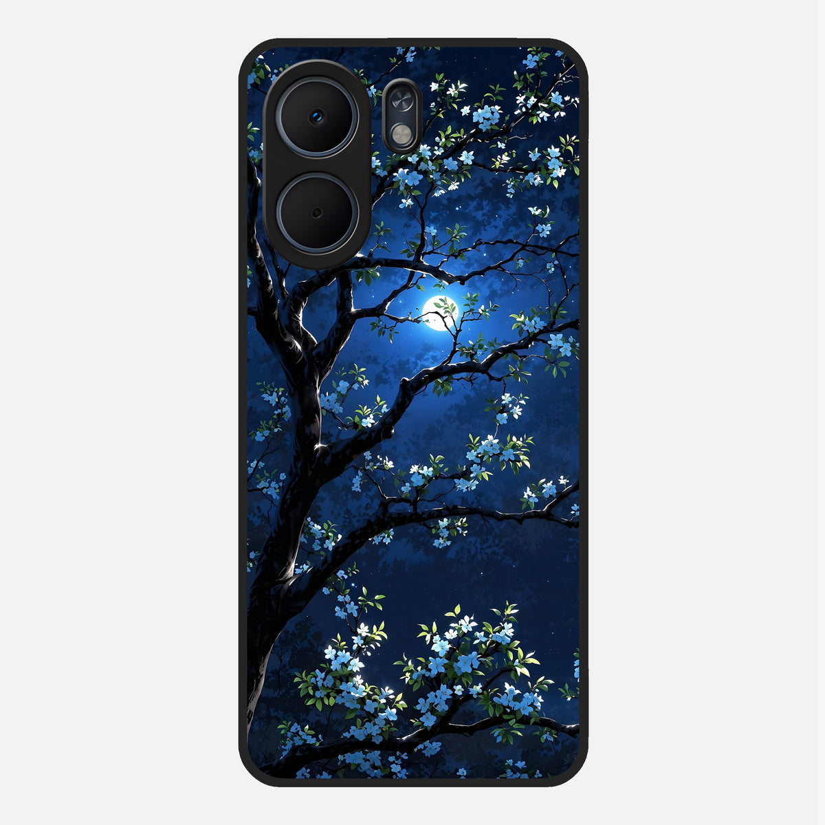  Mystic Floral Night Glass Case For Oppo A5x 5G back cover – full design glossy printed glass finish