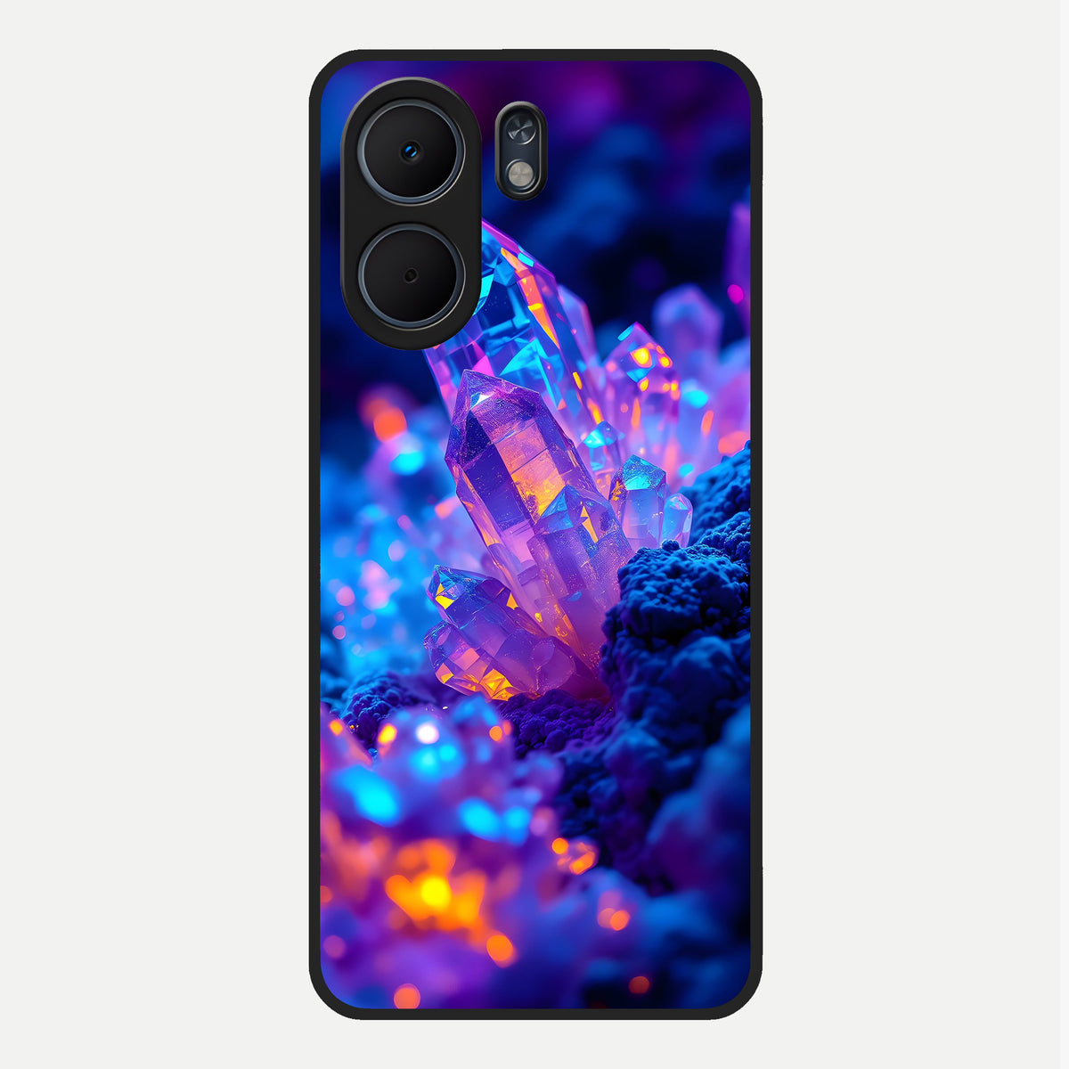  Neon Aura Shards Glass Case For Oppo A5x 5G back cover – full design glossy printed glass finish