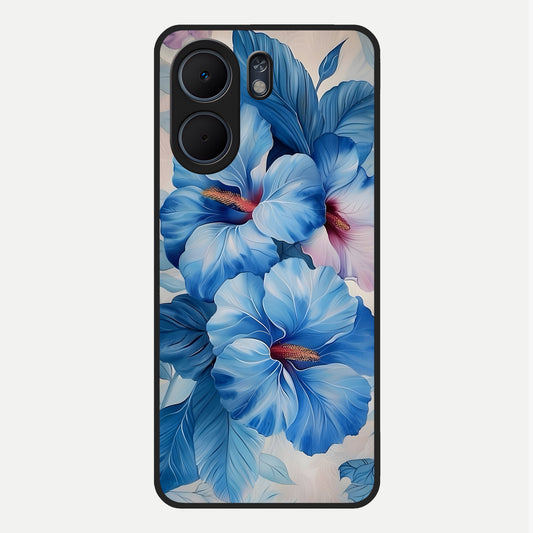  Ocean Hibiscus Grace Glass Case For Oppo A5x 5G back cover – full design glossy printed glass finish