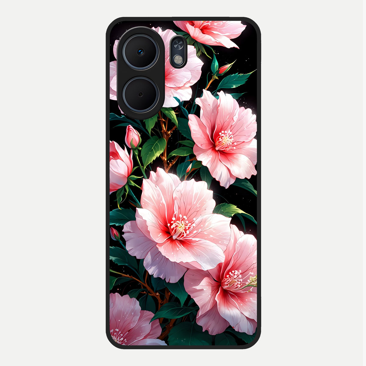  Peach Flower Glass Case For Oppo A5x 5G back cover – full design glossy printed glass finish