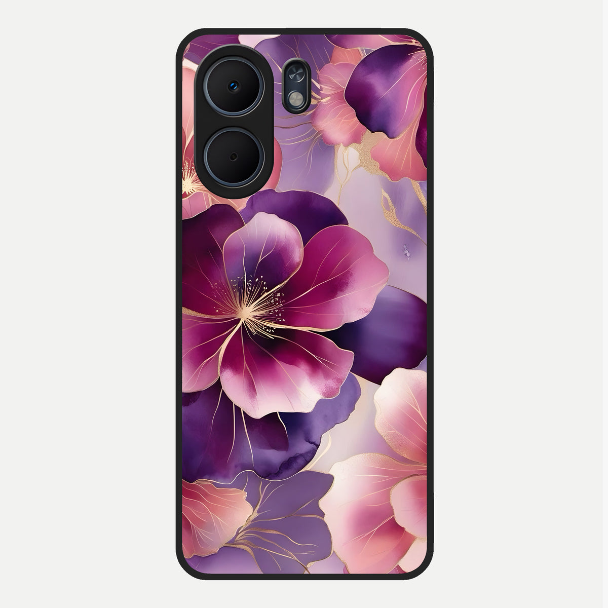  Pink Bouquet Florals Glass Case For Oppo A5x 5G back cover – full design glossy printed glass finish
