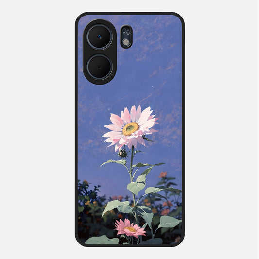  Pink Shells Outline Glass Case For Oppo A5x 5G back cover – full design glossy printed glass finish