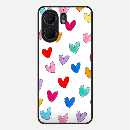  Playful Love Doodles Glass Case For Oppo A5x 5G back cover – full design glossy printed glass finish