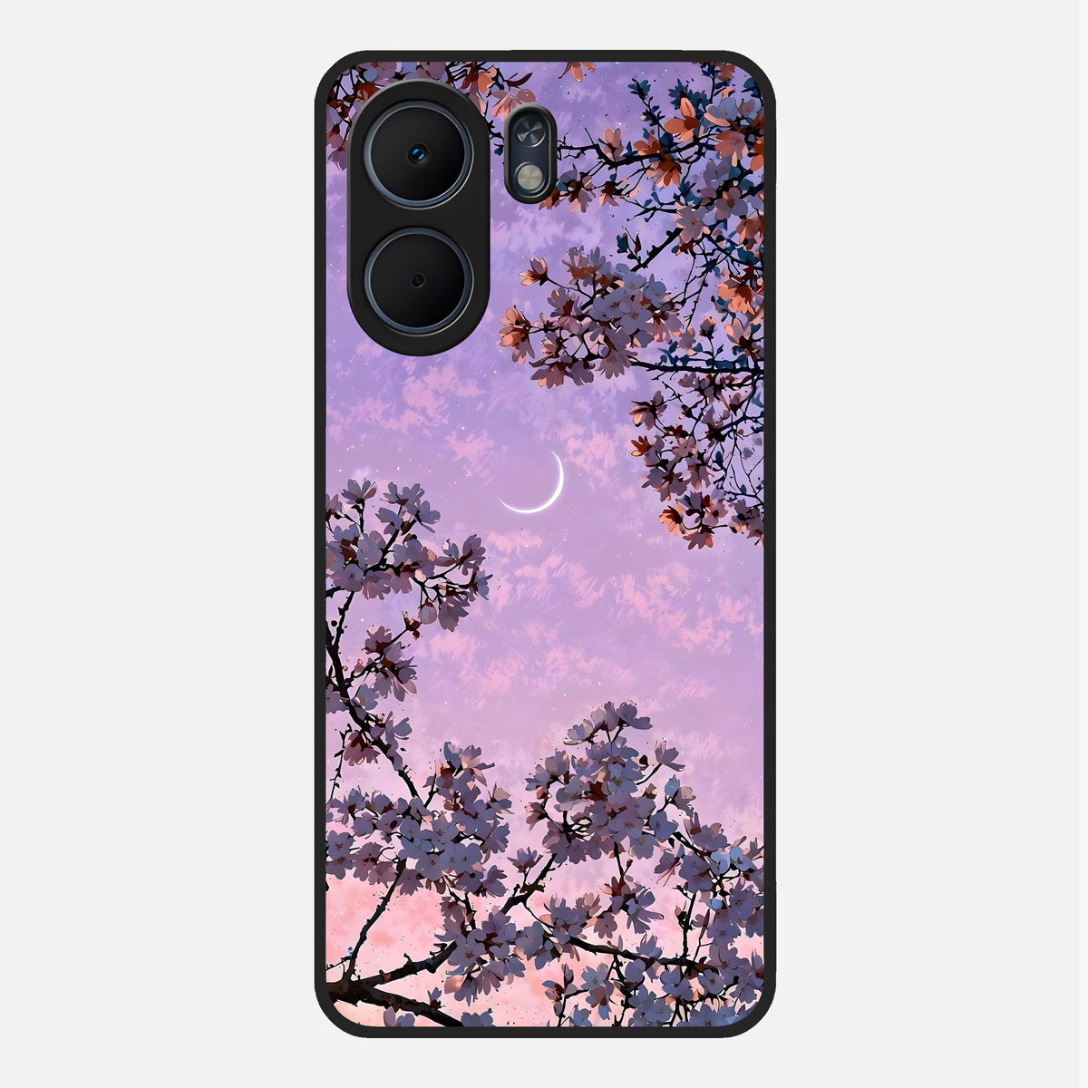  Purple Serenity Moon Glass Case For Oppo A5x 5G back cover – full design glossy printed glass finish