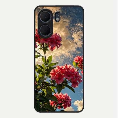  Red Bloom Skies Glass Case For Oppo A5x 5G back cover – full design glossy printed glass finish