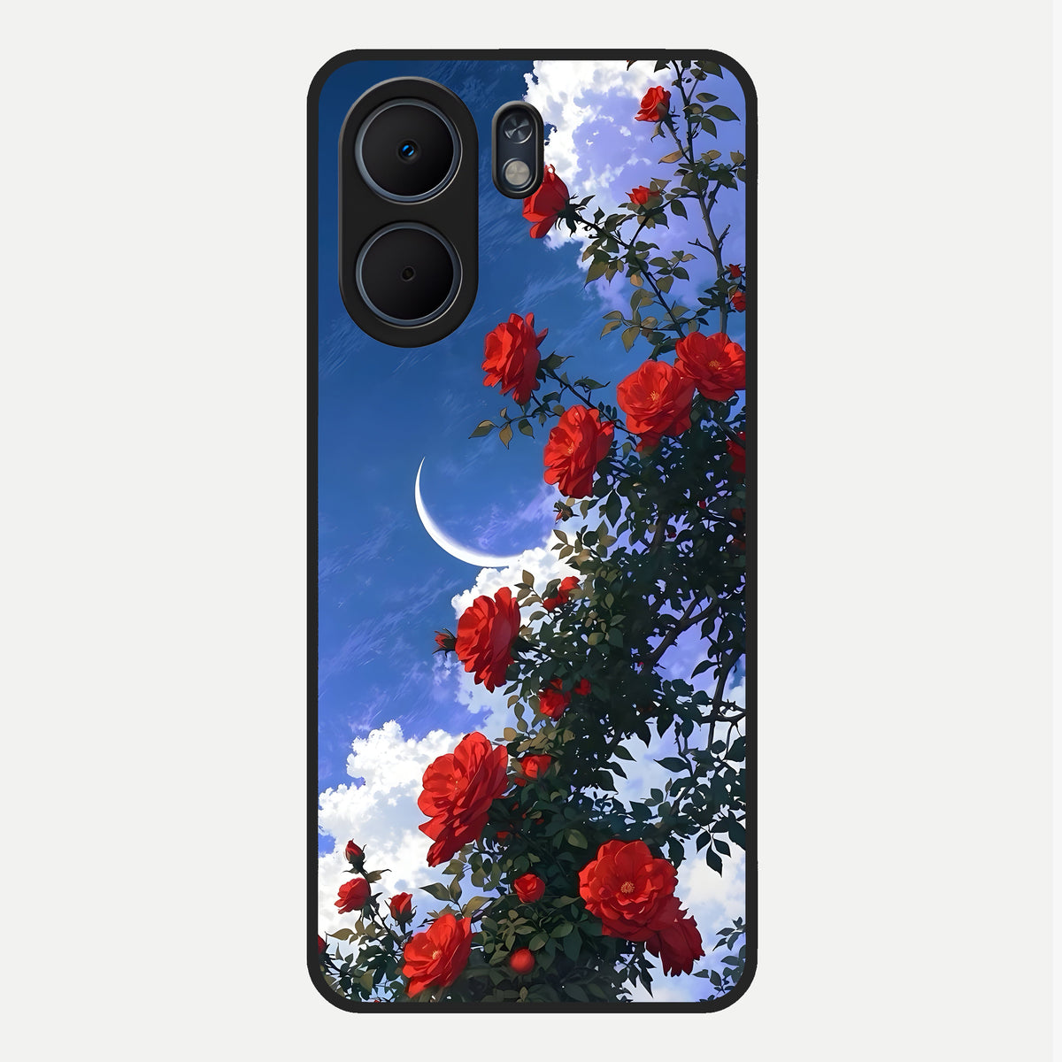 Rose Drift Flowers Glass Case For Oppo A5x 5G back cover – full design glossy printed glass finish