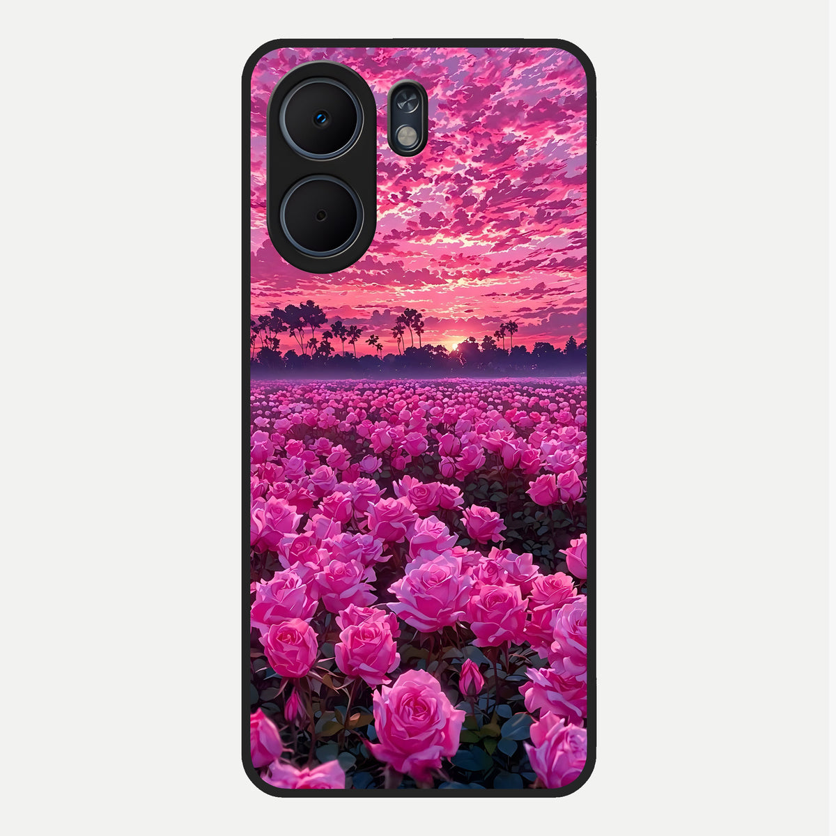  Rose Sunset Valley Glass Case For Oppo A5x 5G back cover – full design glossy printed glass finish
