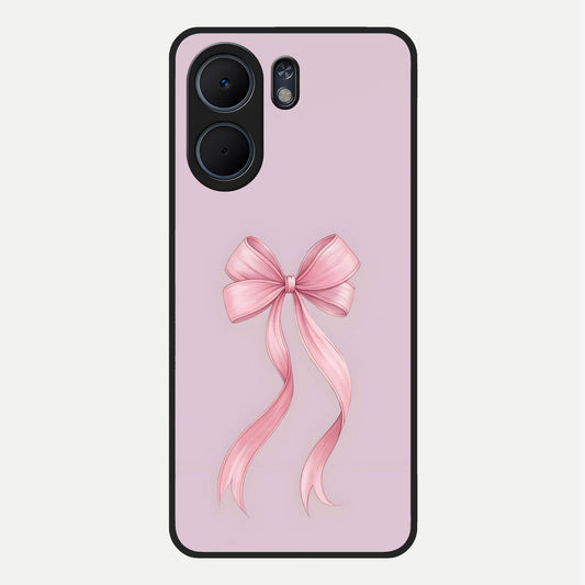  Soft Blush Bow Glass Case For Oppo A5x 5G back cover – full design glossy printed glass finish