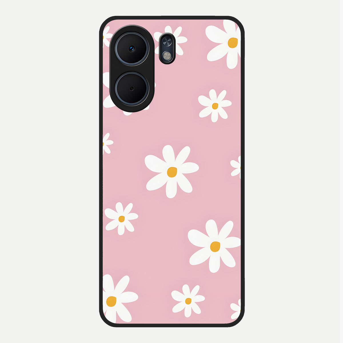  Soft Daisy Bliss Glass Case For Oppo A5x 5G back cover – full design glossy printed glass finish