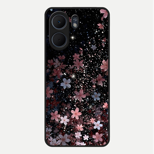  Starlit Flower Dreams Glass Case For Oppo A5x 5G back cover – full design glossy printed glass finish