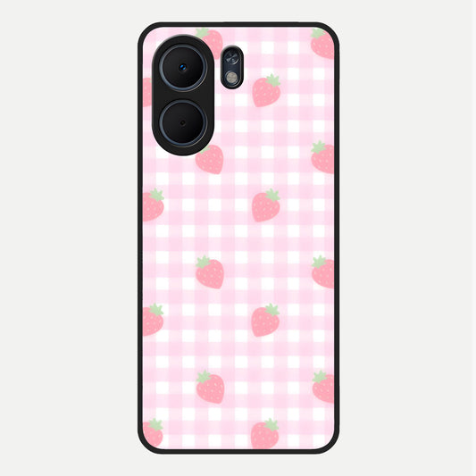  Strawberry Picnic Love Glass Case For Oppo A5x 5G back cover – full design glossy printed glass finish