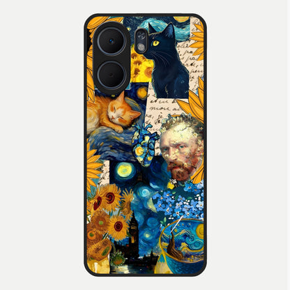  Sunflower Chic Mood Custom Name Glass Case For Oppo A5x 5G back cover – full design glossy printed glass finish