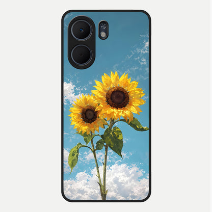  Sunlit Daisy Glow Glass Case For Oppo A5x 5G back cover – full design glossy printed glass finish