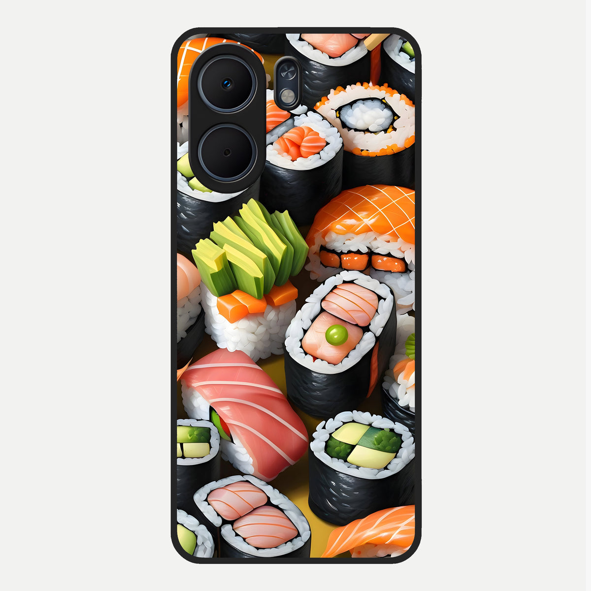  Sushi Food Pattern Glass Case For Oppo A5x 5G back cover – full design glossy printed glass finish