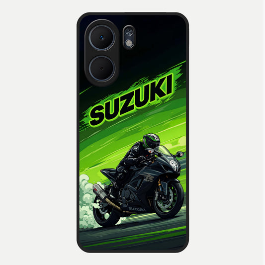  Suzuki Speed Beast Glass Case For Oppo A5x 5G back cover – full design glossy printed glass finish