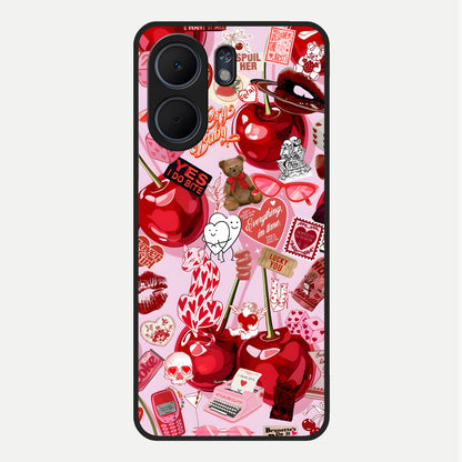  Sweet Cherry Chaos Glass Case For Oppo A5x 5G back cover – full design glossy printed glass finish