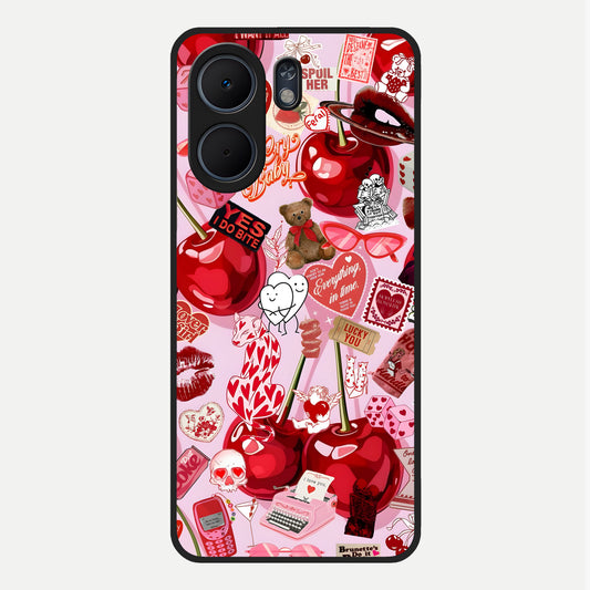 Sweet Cherry Chaos Glass Case For Oppo A5x 5G back cover – full design glossy printed glass finish