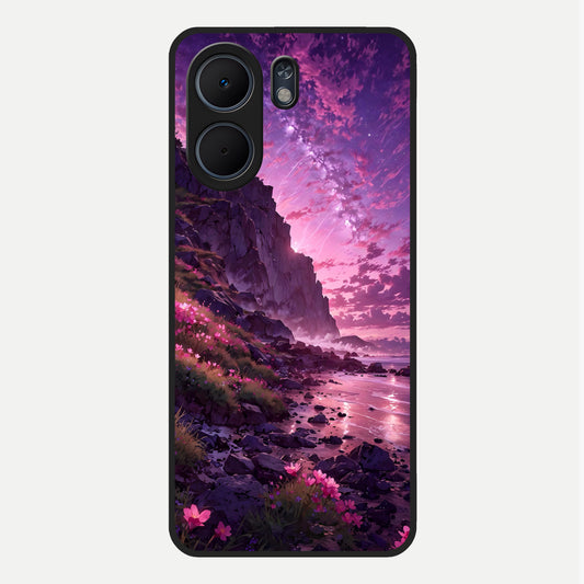  Twilight Blossom Coast Glass Case For Oppo A5x 5G back cover – full design glossy printed glass finish
