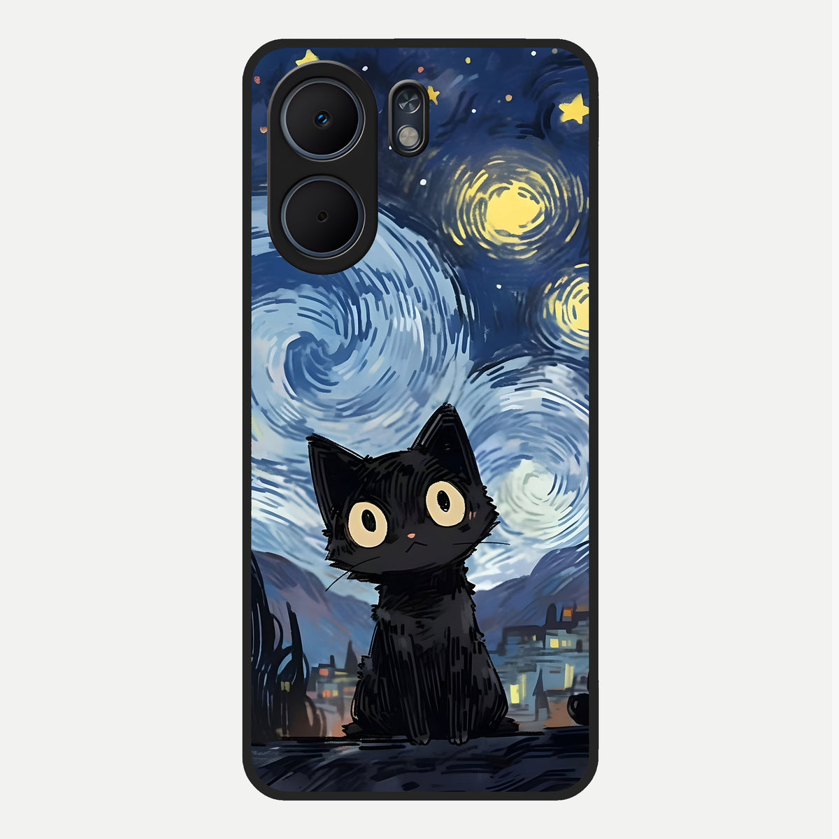  Van Gogh Cat Glass Case For Oppo A5x 5G back cover – full design glossy printed glass finish