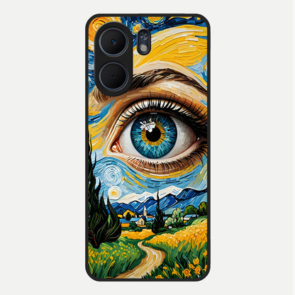  Van Gogh Eye Glass Case For Oppo A5x 5G back cover – full design glossy printed glass finish