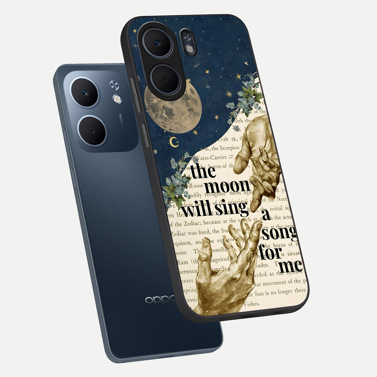  Aesthetic Divine phone case For Oppo A5x 5G showing premium glass back cover with detailed artwork