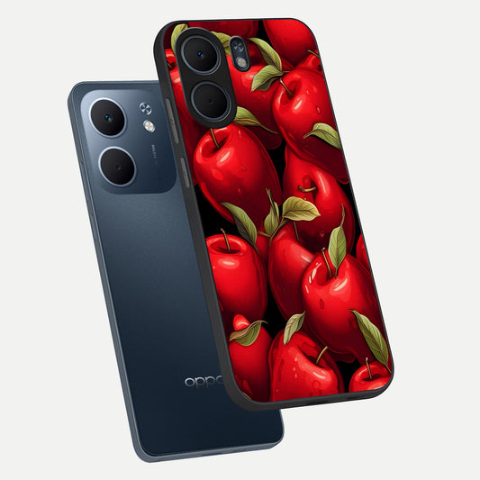  Apple Pattern phone case For Oppo A5x 5G showing premium glass back cover with detailed artwork