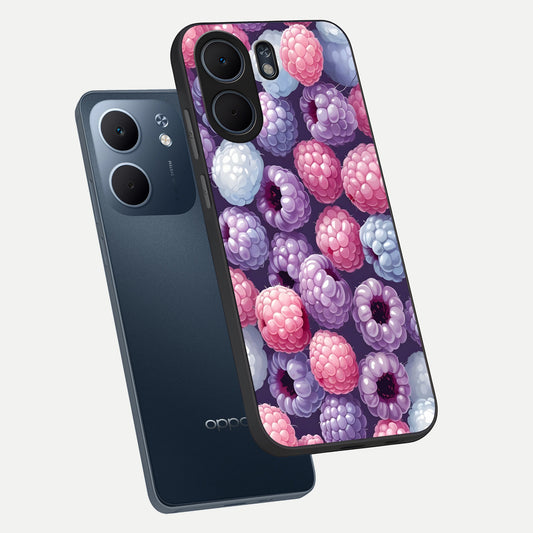  Berry Candy Pop phone case For Oppo A5x 5G showing premium glass back cover with detailed artwork