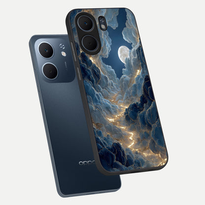  Celestial Cloud Road phone case For Oppo A5x 5G showing premium glass back cover with detailed artwork