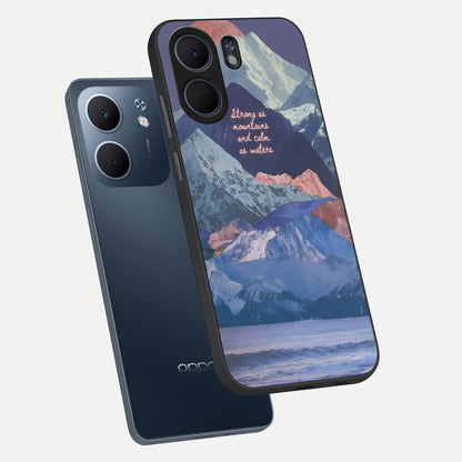  Celestial Mountain Calm phone case For Oppo A5x 5G showing premium glass back cover with detailed artwork