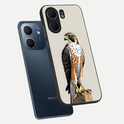  Clever Eagle phone case For Oppo A5x 5G showing premium glass back cover with detailed artwork