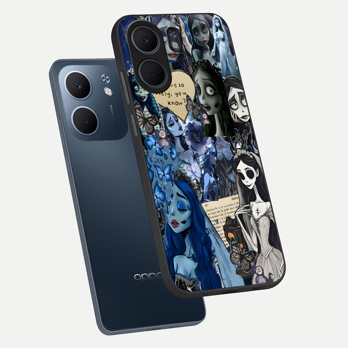  Corpse Bride Posters phone case For Oppo A5x 5G showing premium glass back cover with detailed artwork