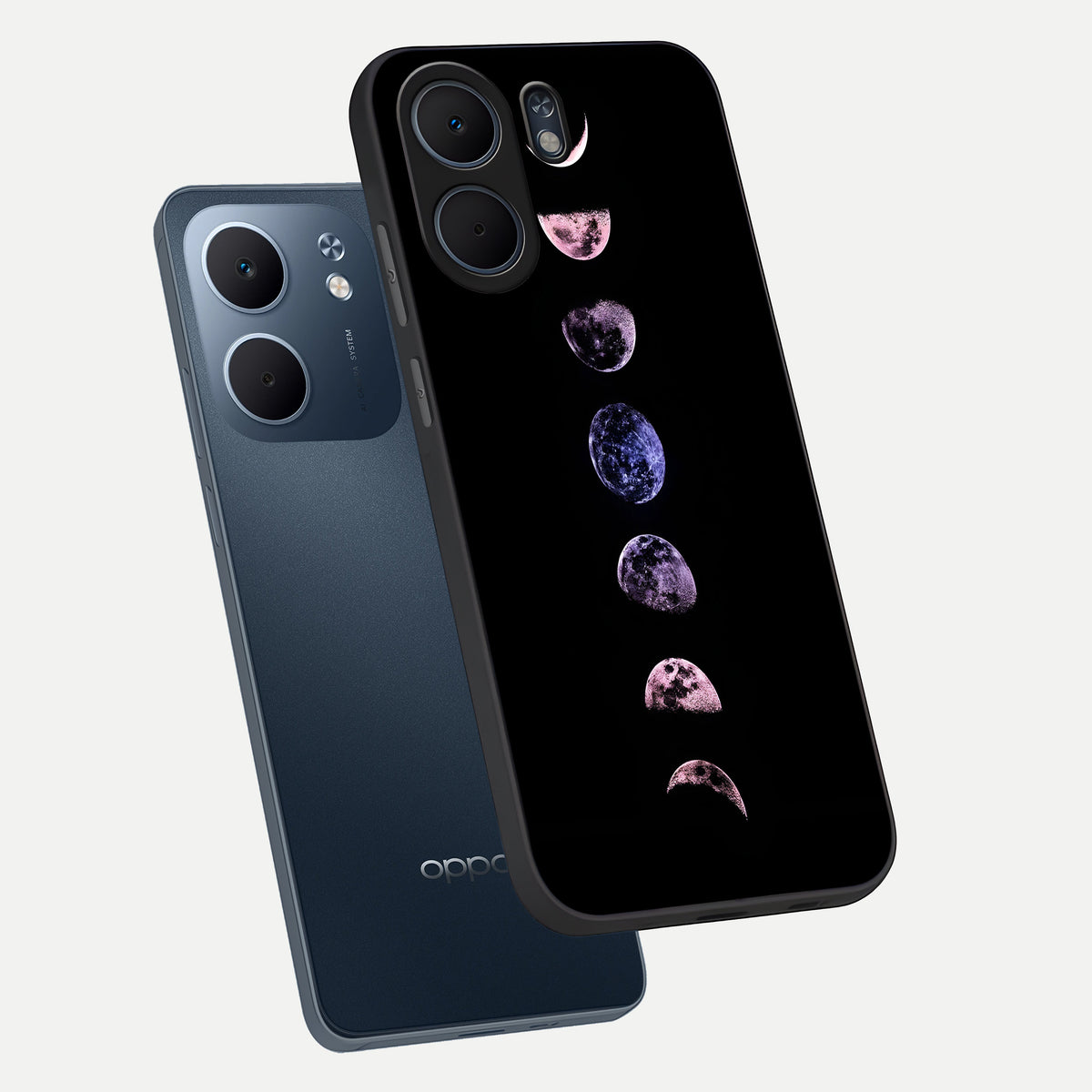  Crimson All Planets phone case For Oppo A5x 5G showing premium glass back cover with detailed artwork