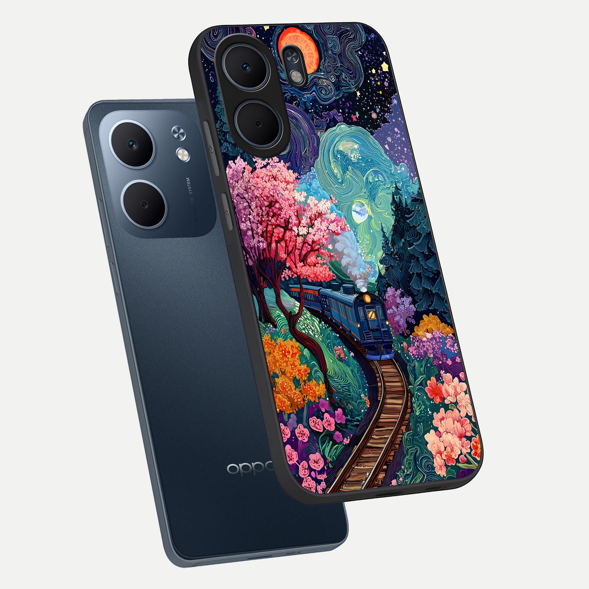  Digital Art phone case For Oppo A5x 5G showing premium glass back cover with detailed artwork
