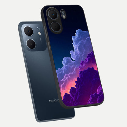  Dreamy Cloud Skies phone case For Oppo A5x 5G showing premium glass back cover with detailed artwork