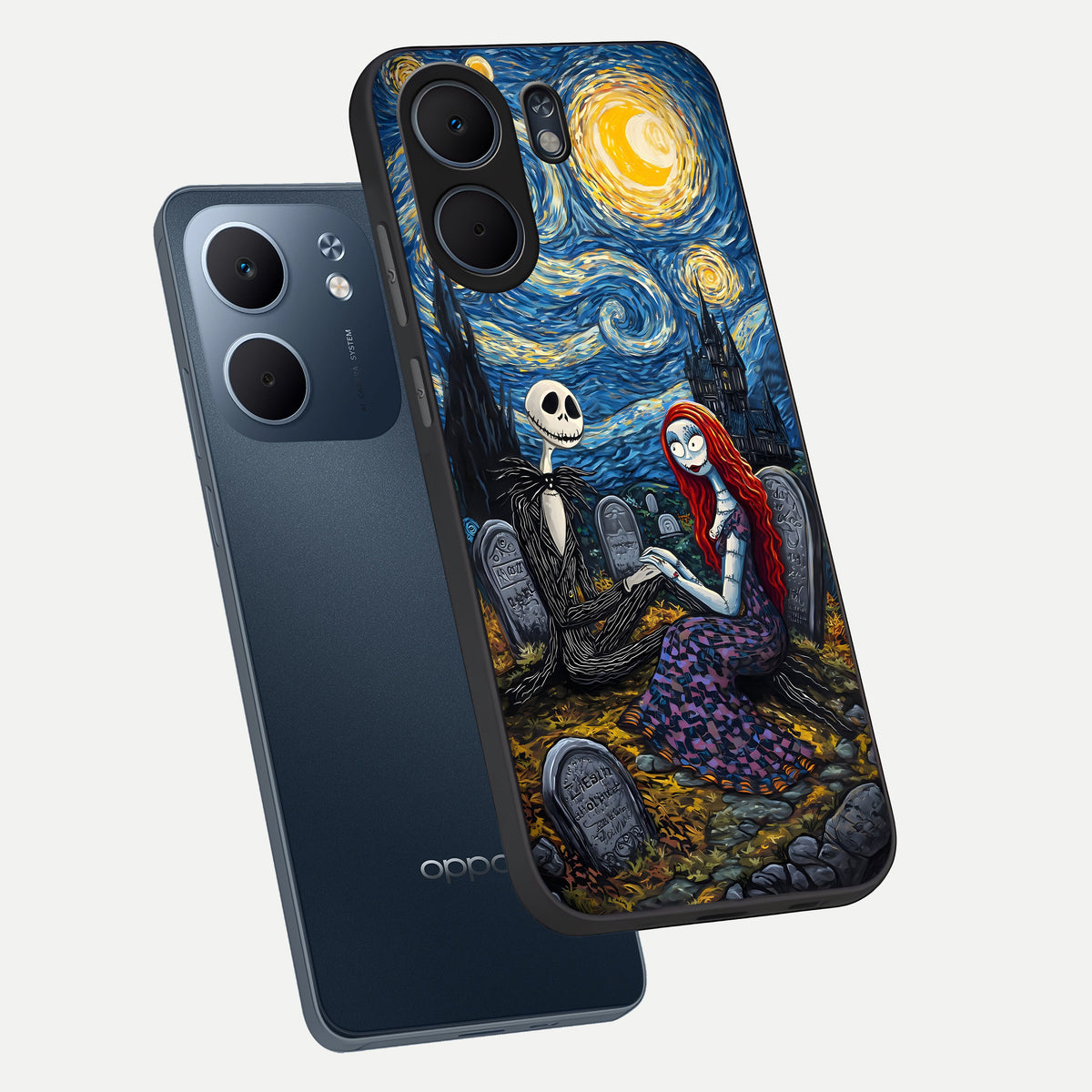  Eternal Night Love phone case For Oppo A5x 5G showing premium glass back cover with detailed artwork