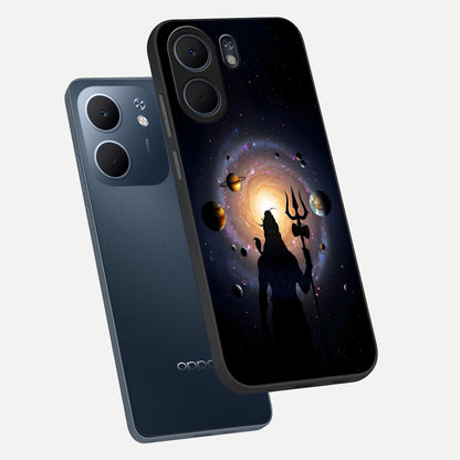  Galactic Shiva Vision phone case For Oppo A5x 5G showing premium glass back cover with detailed artwork