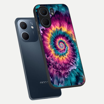  Galactic Spiral Burst phone case For Oppo A5x 5G showing premium glass back cover with detailed artwork