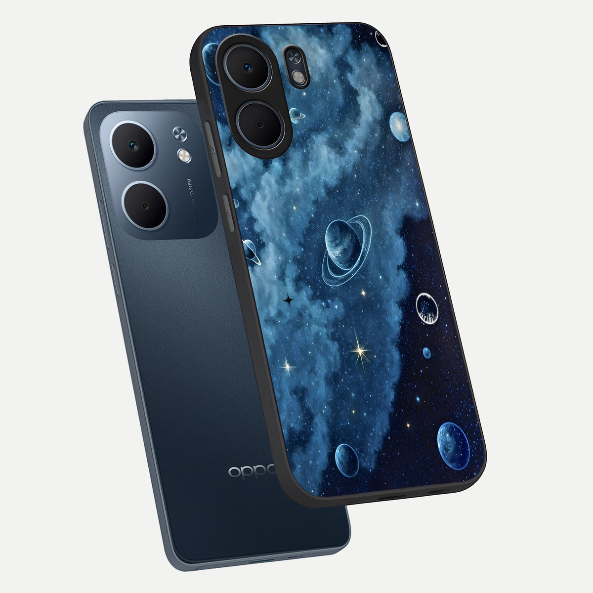 Galaxy Dream Space phone case For Oppo A5x 5G showing premium glass back cover with detailed artwork