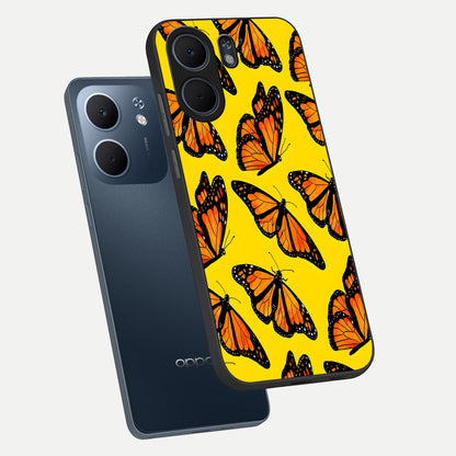  Golden Wing Flight phone case For Oppo A5x 5G showing premium glass back cover with detailed artwork