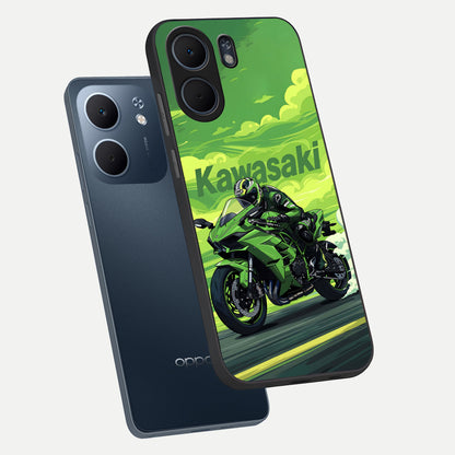  Greenery Sky phone case For Oppo A5x 5G showing premium glass back cover with detailed artwork