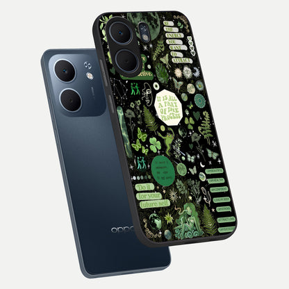  Green Mandala Pattern phone case For Oppo A5x 5G showing premium glass back cover with detailed artwork