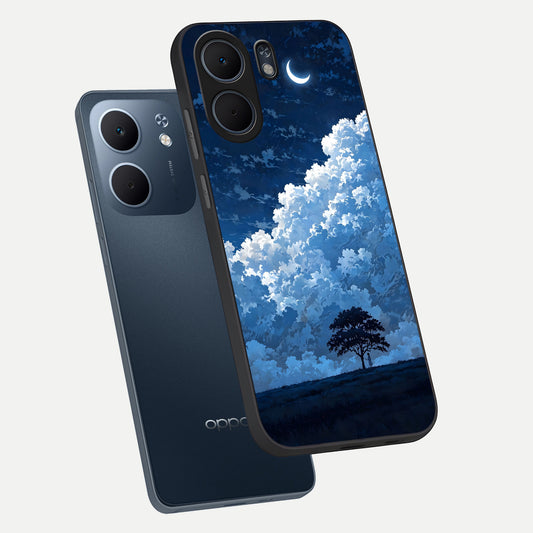  Midnight Sky Serenity phone case For Oppo A5x 5G showing premium glass back cover with detailed artwork