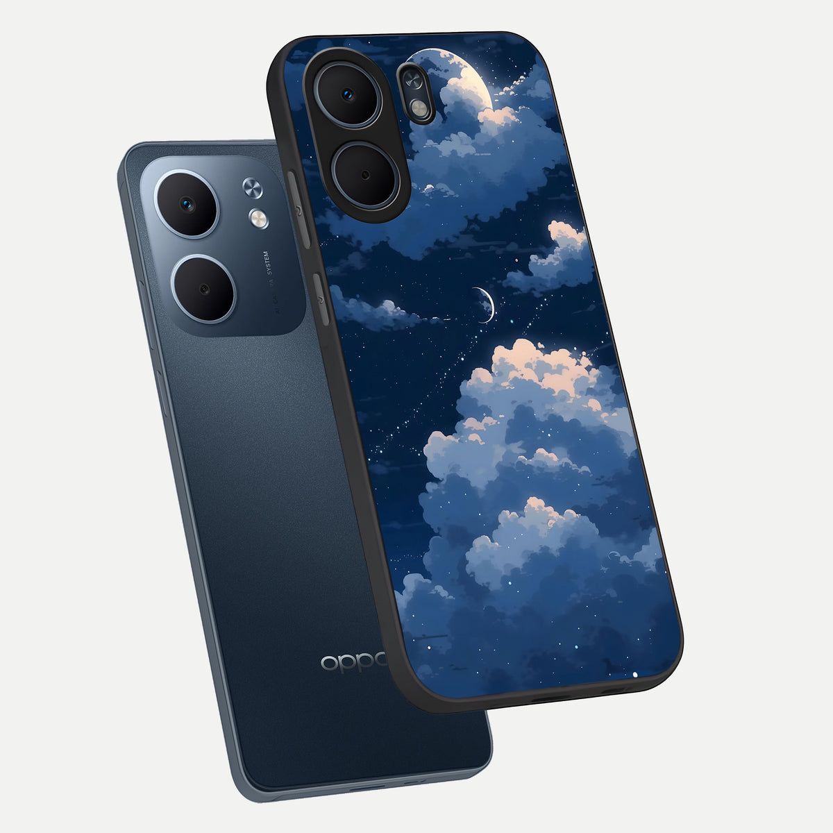  Moon Dream Haze phone case For Oppo A5x 5G showing premium glass back cover with detailed artwork