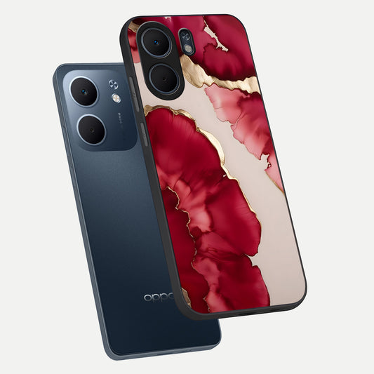  Pink And White Marble phone case For Oppo A5x 5G showing premium glass back cover with detailed artwork
